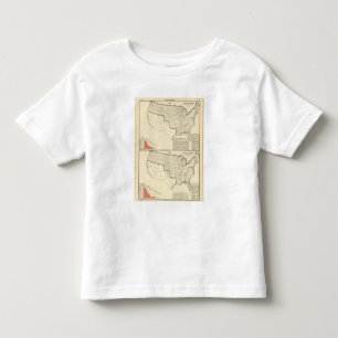 米国2つの色によって石版刷にされる地図 トドラーTシャツ