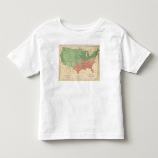 米国2の地図 トドラーTシャツ (正面)