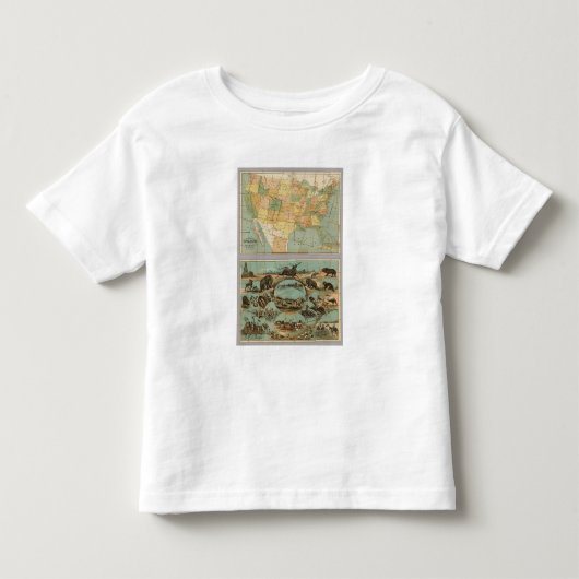 米国2の地図 トドラーTシャツ (正面)