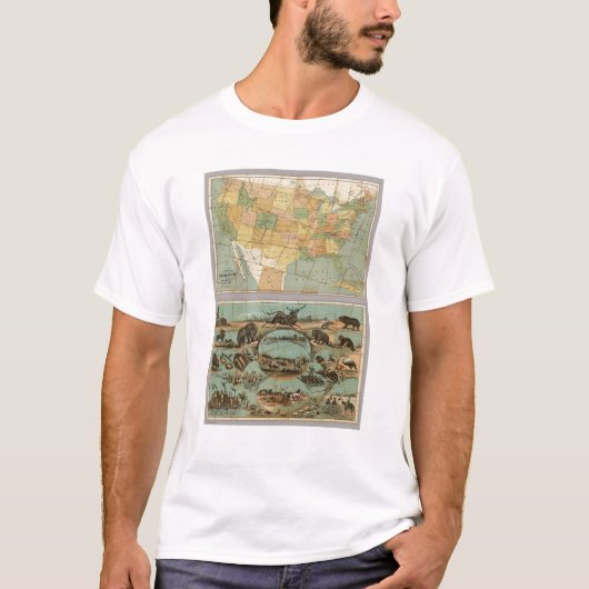 米国2の地図 Tシャツ (正面)