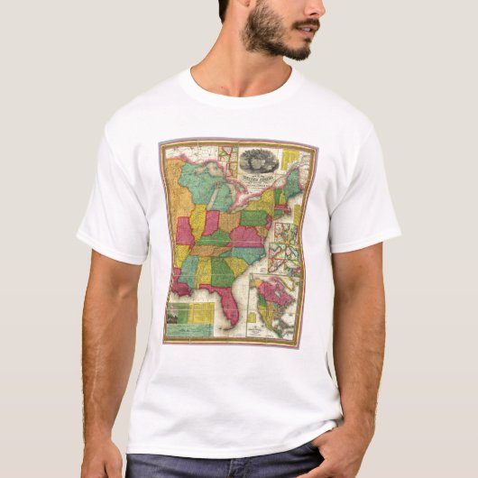 米国2の地図 Tシャツ (正面)