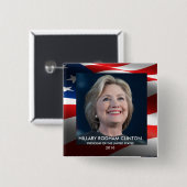 米国2016年のヒラリー・ロッドハム・クリントンの大統領 缶バッジ (正面&裏面)
