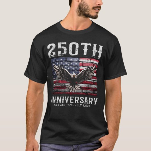 米国250周年誕生日記念物7月4日 Tシャツ (正面)