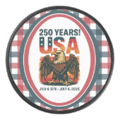 米国250年 – 愛国的なハゲ・イーグル2026年7月4日 アイスホッケーパック (正面)