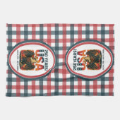 米国250年 – 愛国的なハゲ・イーグル2026年7月4日 キッチンタオル (横)