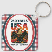 米国250年 – 愛国的なハゲ・イーグル2026年7月4日 キーホルダー (裏面)