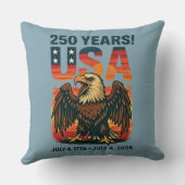 米国250年 – 愛国的なハゲ・イーグル2026年7月4日 クッション (裏面)