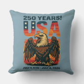 米国250年 – 愛国的なハゲ・イーグル2026年7月4日 クッション (正面)