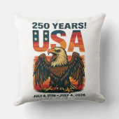 米国250年 – 愛国的なハゲ・イーグル2026年7月4日 クッション (裏面)