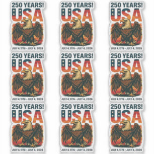 米国250年 – 愛国的なハゲ・イーグル2026年7月4日 シール