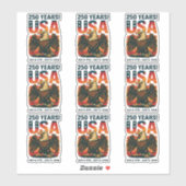 米国250年 – 愛国的なハゲ・イーグル2026年7月4日 シール (シート)