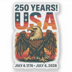 米国250年 – 愛国的なハゲ・イーグル2026年7月4日 シール