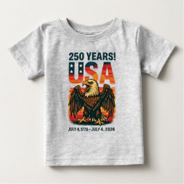 米国250年 – 愛国的なハゲ・イーグル2026年7月4日 ベビーTシャツ