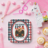 米国250年 – 愛国的なハゲ・イーグル2026年7月4日 ペーパープレート (パーティー)