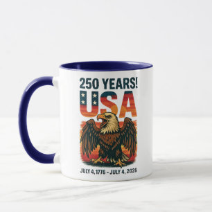 米国250年 – 愛国的なハゲ・イーグル2026年7月4日 マグカップ