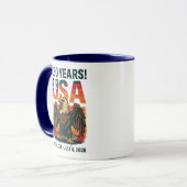 米国250年 – 愛国的なハゲ・イーグル2026年7月4日 マグカップ (正面左)