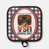 米国250年 – 愛国的なハゲ・イーグル2026年7月4日 鍋敷き (正面)