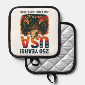 米国250年 – 愛国的なハゲ・イーグル2026年7月4日 鍋敷き (正面/裏面)