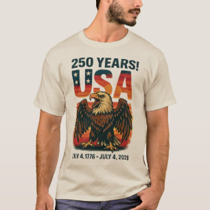 米国250年 – 愛国的なハゲ・イーグル2026年7月4日 Tシャツ
