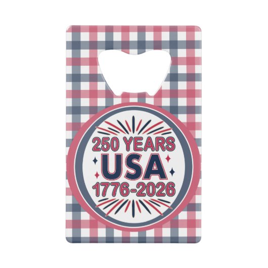米国250年 | 1776-2026年1500年 クレジットカード栓抜き (正面)
