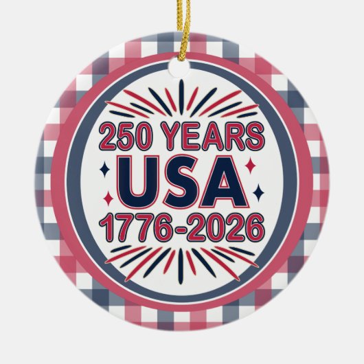 米国250年 | 1776-2026年1500年 セラミックオーナメント (正面)