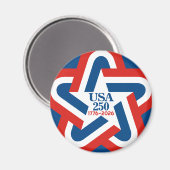 米国250 - 1776-2026ヴィンテージスターデザイン マグネット (正面/裏面)