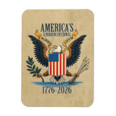 米国250 - 1776-2026 -ヴィンテージイーグルコート・オブ・アームズ マグネット (縦)