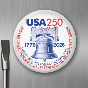 米国250 - 1776-2026 - Liberty Bell赤白青 マグネット