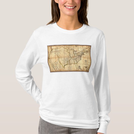 米国3の地図 Tシャツ (正面)