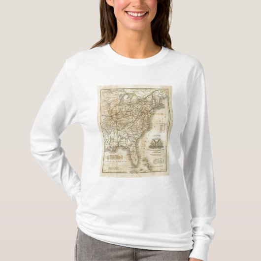 米国3の地図 Tシャツ (正面)