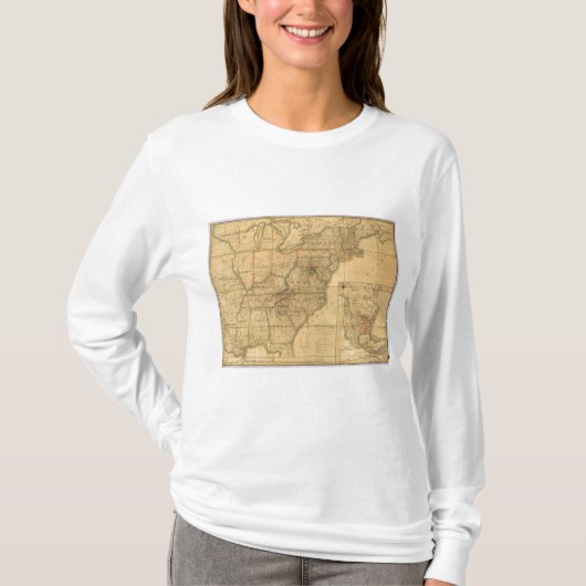 米国4の地図 Tシャツ (正面)