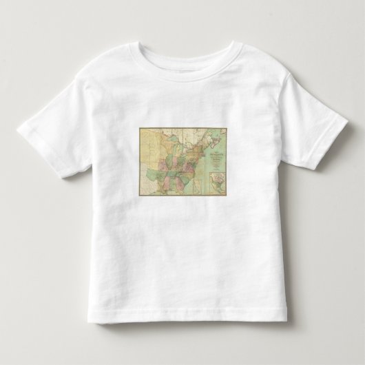米国6の地図 トドラーTシャツ (正面)