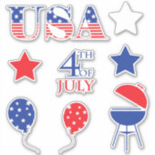 米国7月4日お祝い シール (正面)