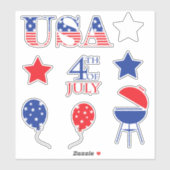 米国7月4日お祝い シール (シート)