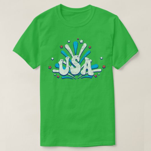 米国7月4日の独立記念日の愛国的政治 Tシャツ (デザイン正面)