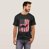 米国7月4日カメルアメリカ国旗 Tシャツ (正面フル)
