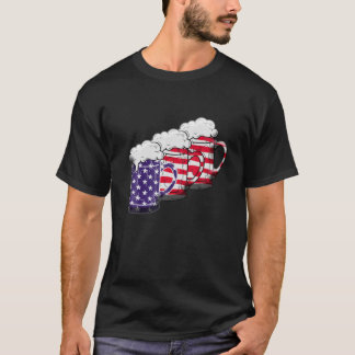 米国7月4日ビールアメリカ国旗 Tシャツ