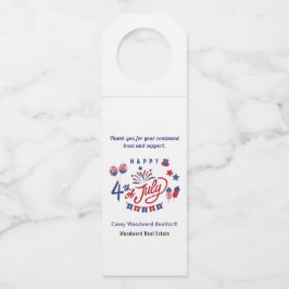 米国7月4日 |不動産仲介業者愛国的お祝い ボトルネックタグ