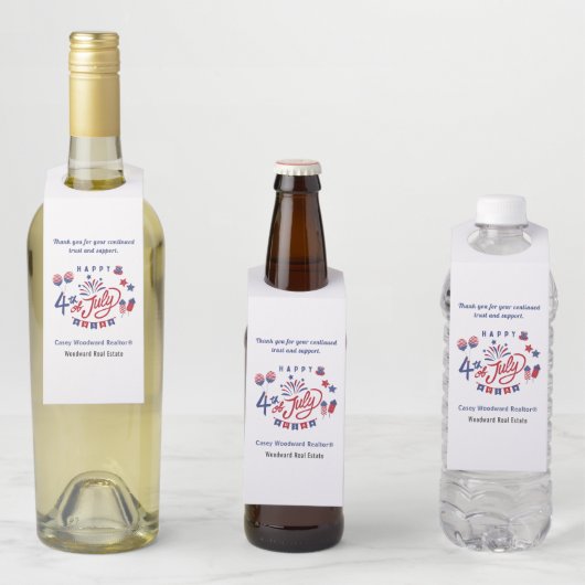 米国7月4日 |不動産仲介業者愛国的お祝い ボトルネックタグ (インサイチュ)