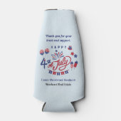 米国7月4日 夏の愛国心お祝い ボトルクーラー (正面)