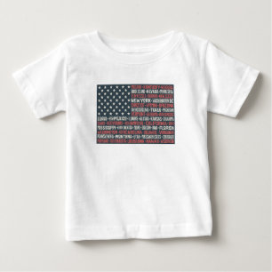 米国 の州及び首都 ベビーTシャツ