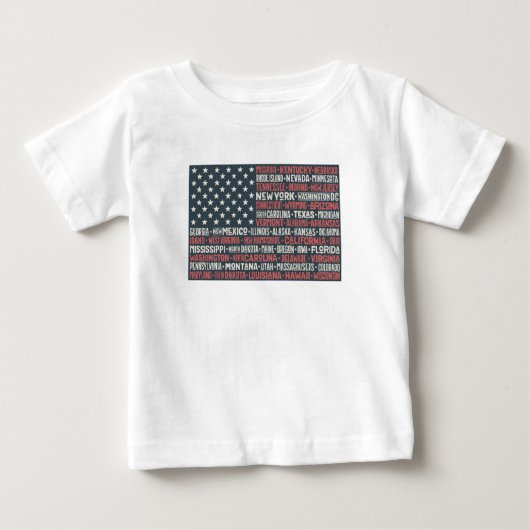米国|の州及び首都 ベビーTシャツ (正面)