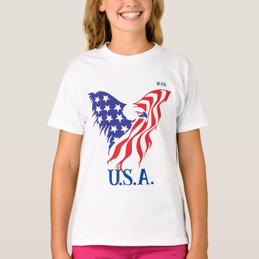 "米国" アメリカン・イーグル・モノグラム Tシャツ (正面)