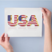 米国 – アメリカ合衆国 – 国旗 – 愛国心 チラシ (手)