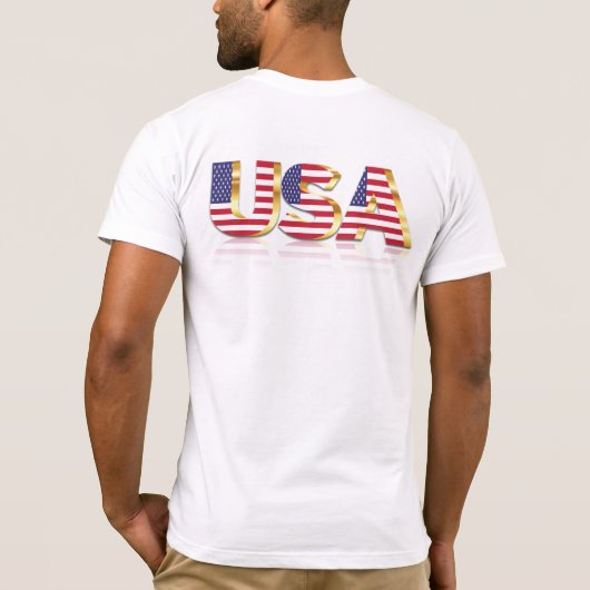 米国 – アメリカ合衆国 – 国旗 – 愛国心 Tシャツ (裏面)