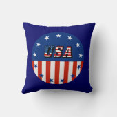 米国 – アメリカ国旗と星（丸） クッション (裏面)