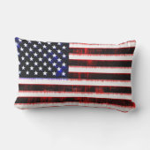米国 – アメリカ統一された州国旗、染み彫り ランバークッション (裏面)