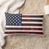 米国 – アメリカ統一された州国旗、染み彫り ランバークッション (ブランケット)