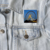 米国、イリノイ州、シカゴ、シティスケープス、ライト 缶バッジ (インサイチュ)