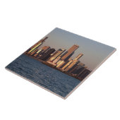 米国、イリノイ、シカゴの湖2上の都市スカイライン タイル (側面)